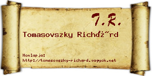 Tomasovszky Richárd névjegykártya