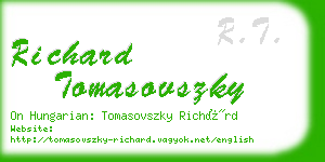 richard tomasovszky business card